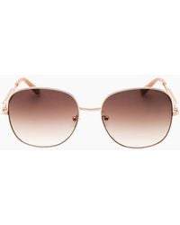 Guess - Shiny Rose Metal Frame Gradient Lensed Sunglasses - Lyst