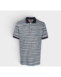 Missoni - Striped Contrast Collar Polo Shirt Space Dyed - Lyst