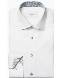 Eton - Floral Trim Signature Twill Contemporary Shirt 00 - Lyst
