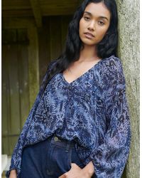 Ro&zo - Voluminous Animal Blouson Sleeve Blouse - Lyst