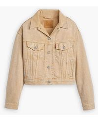 Levi's - Levi's Shrunken 90S Stone Wash Denim Jacket With Metal Badge - Lyst
