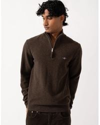 GANT - Superfine Lambswool Half Zip Sweater - Lyst