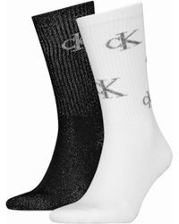 Calvin Klein - 2 Pack Logo Trainer Crew Socks - Lyst