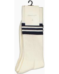 GANT - 2-Pack Striped Sports Socks, Cream - Lyst