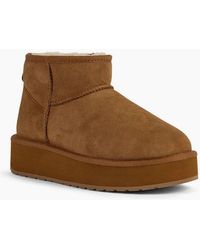 EMU - Australia Stinger Micro Flatform 2.0 Sheepskin Chocolate Boots - Lyst