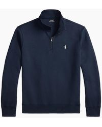 Polo Ralph Lauren - Double Knit 1/4 Zip Sweatshirt 002 Aviator - Lyst