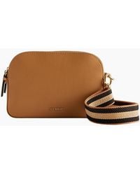 Ted Baker - Darcelo Branded Webbing Leather Taupe Camera Bag - Lyst