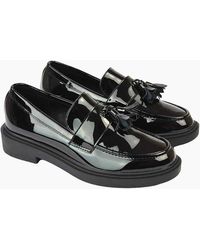 XY London - Ladies Alida Patent Chunky Tassel Flat Loafers - Lyst
