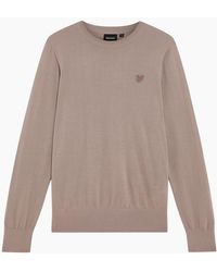 Lyle & Scott - Lyle & Scott Tonal Eagle Merino Crew Neck Jumper Cinder - Lyst