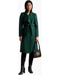 Ted Baker - Rose Midi Length Belted Wool Dark Wrap Coat - Lyst