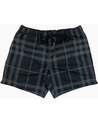 Burberry - Guildes Check Swim Short Carbon Ip Check - Lyst