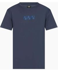 Fendi - Ff Labyrinth Embroidered T-Shirt - Lyst