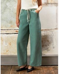 Ro&zo - Petite Sage Drawstring-Waist Barrel-Leg Jeans - Lyst