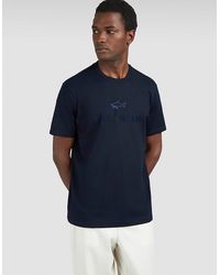 Paul & Shark - Cotton Jersey T-Shirt With Logo Print - Lyst
