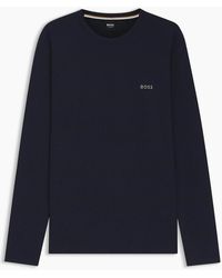 BOSS - Wordmark Crew Neck Long Sleeve Jersey T-Shirt - Lyst