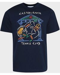 CASABLANCA - Crayon Temple Tennis Club Screen Printed T-Shirt - Lyst