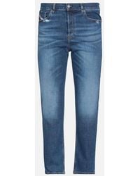 DIESEL - D-Fining Tapered Fit Plain Wash Denim Jeans - Lyst