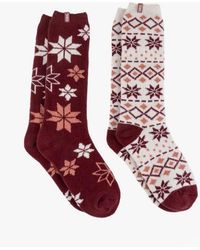 Totes - Isotoner Knee High Supersoft Boot Socks Berry - Lyst