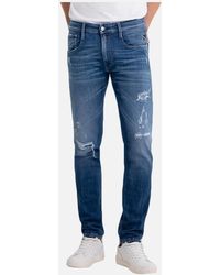 Replay - 573 Bio Anbass Stretch Distressed Worn Look Jean 009 - Lyst