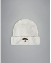 Paul & Shark - Ribbed Wool Beanie With Anchor Badge - Lyst