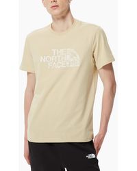 The North Face - T Shirts Woodcut Dome Short Sleeve Crew Neck Soft Cotton Tee - Lyst