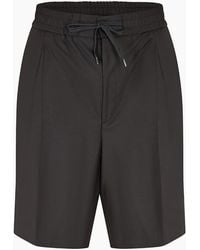 BOSS - Solid Patterned Shorts With Elasticated Waistband - Lyst