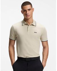 BOSS - Boss Paddy Cotton-Piqué Polo Shirt With Contrast Logo - Lyst