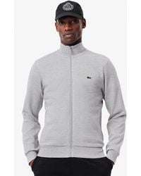 Lacoste - Zip-Up High Neck Fleece Sweatshirt - Lyst
