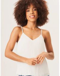 Gini London - Ivory Strappy Pleated Cami Top - Lyst