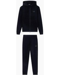 EA7 - Ventus7 Cotton Zip Hooded Tracksuit - Lyst