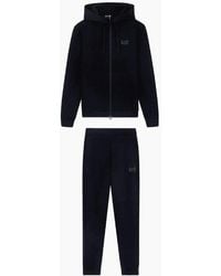 EA7 - Ventus7 Cotton Zip Hooded Tracksuit - Lyst