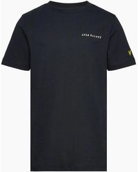 Lyle & Scott - Lyle & Scott Embroidered Logo Plain Dark T Shirt - Lyst