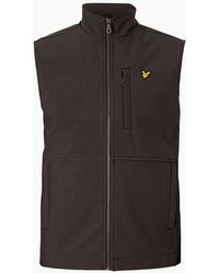 Lyle & Scott - Lyle & Scott Branded Logo Softshell Dark Gilet Jacket - Lyst