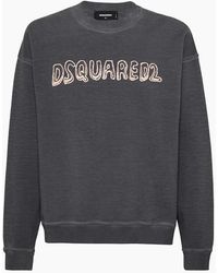 DSquared² - Best Fade Logo Charcoal Sweatshirt - Lyst