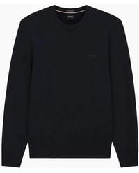 BOSS - H-Leno Crewneck Knitwear Jumper - Lyst