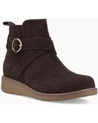 Hush Puppies - Lyra Buckle Boot Ankle Boots Chocolate - Lyst