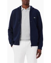 Lacoste - Fleece Hoodie Zip Up Organic Cotton - Lyst