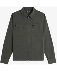 Fred Perry - M9833 Twill Zip Through Overshirt - Lyst