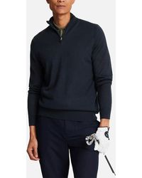 Lyle & Scott - Lyle & Scott Sweatshirt Quarter Zip Pullover Plain Jumper Casual Top - Lyst