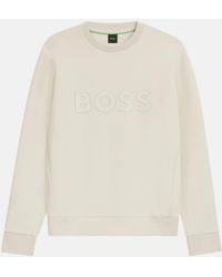 BOSS - Boss Salbo Tonal Logo Sweatshirt Open - Lyst