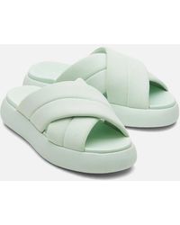 TOMS - Mallow Crossover Polyester Blend Mint Slides - Lyst