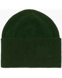 Burberry - Logo Cashmere Ekd Beanie Khaki - Lyst