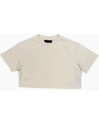 Amiri - Embroidered Ma Cropped Tee Alabaster - Lyst