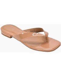 XY London - Ladies Rio Patent Thong Strap Square Flip Flops - Lyst