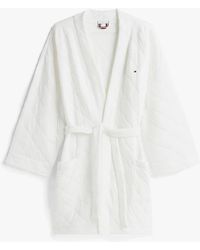 Tommy Hilfiger - Gift Quilted Robe Bathrobes Ivory - Lyst