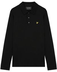 Lyle & Scott - Lyle & Scott Branded Chest Logo Jet Long Sleeve Polo Shirt - Lyst