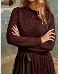 Ro&zo - Chocolate Applique Knit Jumper With Alpaca - Lyst