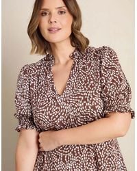 Live Unlimited London - Abstract Print Short Sleeve Jersey Top - Lyst