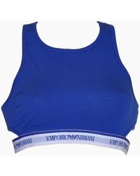 Emporio Armani - Visibility Stretch Cotton Bralette, Electric - Lyst