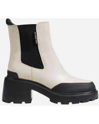 Tommy Hilfiger - Leather Ankle Boots With Block Heel - Lyst